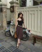 Deer Asymmetrical Mini Polka Dots Skirt