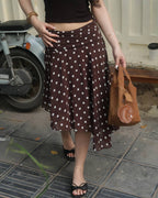 Deer Asymmetrical Mini Polka Dots Skirt