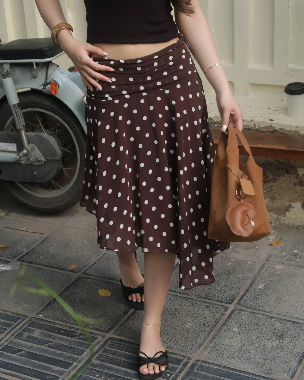 Deer Asymmetrical Mini Polka Dots Skirt