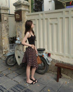Deer Asymmetrical Mini Polka Dots Skirt