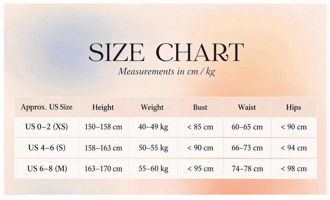 Size chart for Deer Asymmetrical Mini Polka Dots Skirt