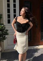 Tulip Statin Silk Polka Dots Skirt